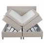 S�ng med f�rvaring beige 160x200 cm