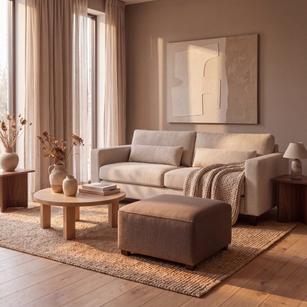 Soffa 218 cm Ljusbeige Avtagbar klädsel - Montana Soffa 218 cm Ljusbeige Avtagbar klädsel - Montana