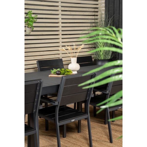 Holma Matgrupp (160x100) - Svart - 8 Stolar