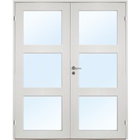 Dobbeltdr land - 1-spejl - 3-lags glas - Massiv