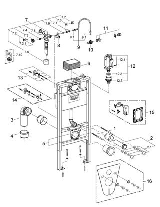 Grohe Rapid SL för väggmonterad WC - stol Rapid SL 38622 Grohe Rapid SL för väggmonterad WC - stol Rapid SL 38622