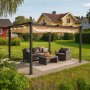 Pergola 3x4 m - Dunkelgrauer Aluminiumrahmen mit verstellbarem Sonnenschutz