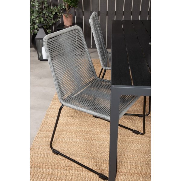 Ervalla Matgrupp (150x90) - Svart - 4 Stolar