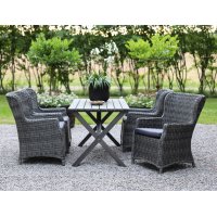 Matgrupp Scottsdale: Bord 150 cm inklusive 4 st Jacksonville fåtöljer i grå konstrotting Matgrupp Scottsdale: Bord 150 cm inklusive 4 st Jacksonville fåtöljer i grå konstrotting