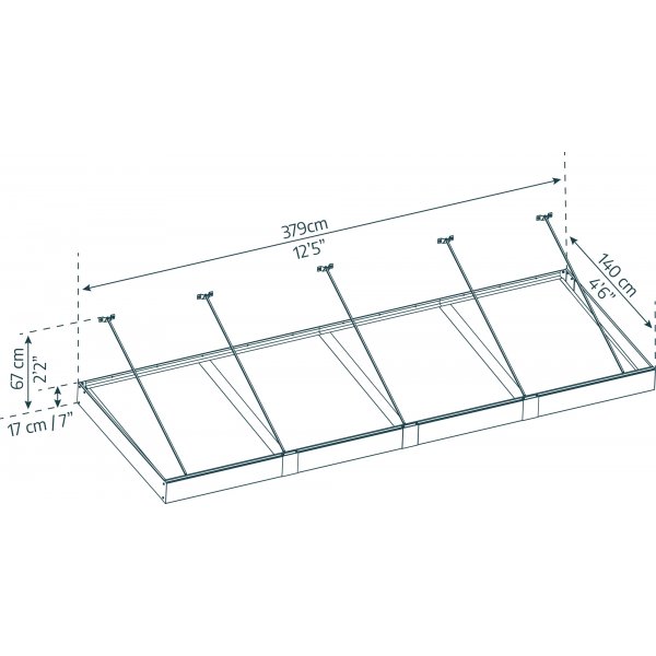 Canopia Sophia Klar XL Entrtak 1,4 x 4 - Mrkgr/klarglas