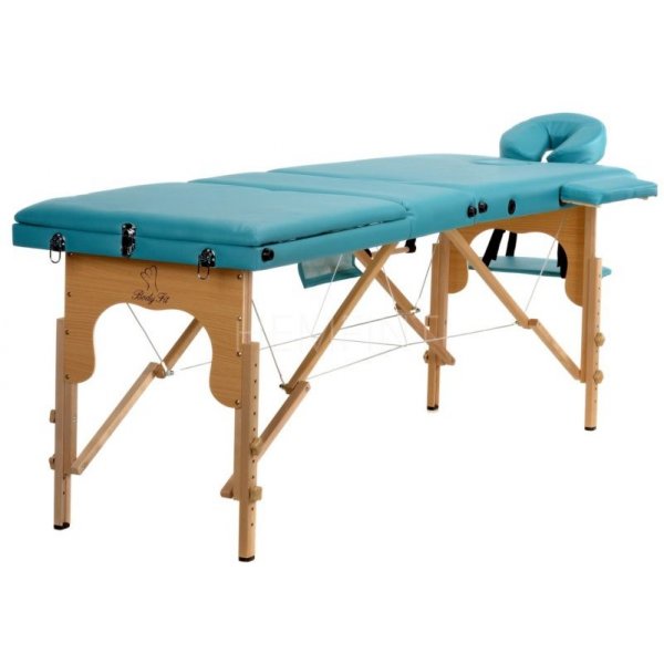 Massagebänk med träben - 3 zoner - Enfärgad Massagebänk med träben - 3 zoner - Enfärgad