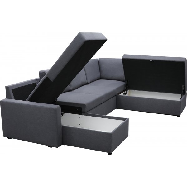 B�ddsoffa U-form m�rkgr� - Dream