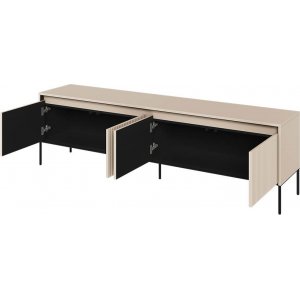 TV-b�nk med LED - Beige/svart