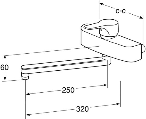 Gustavsberg Nautic k�ksblandare, v�ggmontage, sv�ngbar pip
