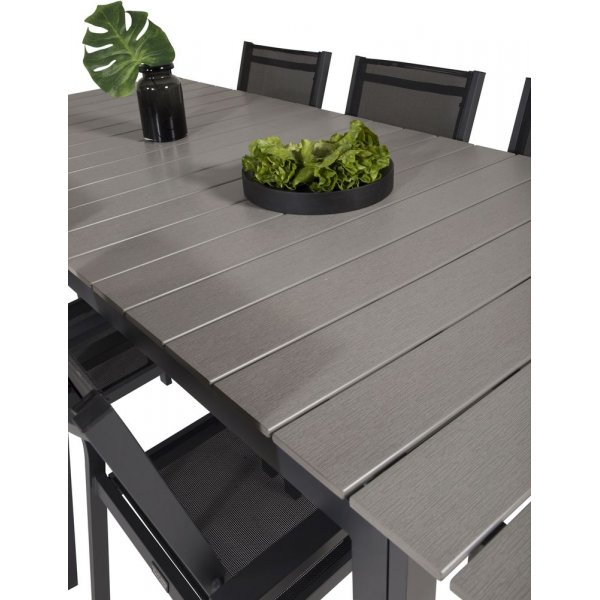 Prässebo Matgrupp (224x100) - Svart/Grå - 6 Stolar Prässebo Matgrupp (224x100) - Svart/Grå - 6 Stolar