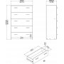 Space Byr� vit med 5 l�dor bredd 74 cm och 115 cm h�g