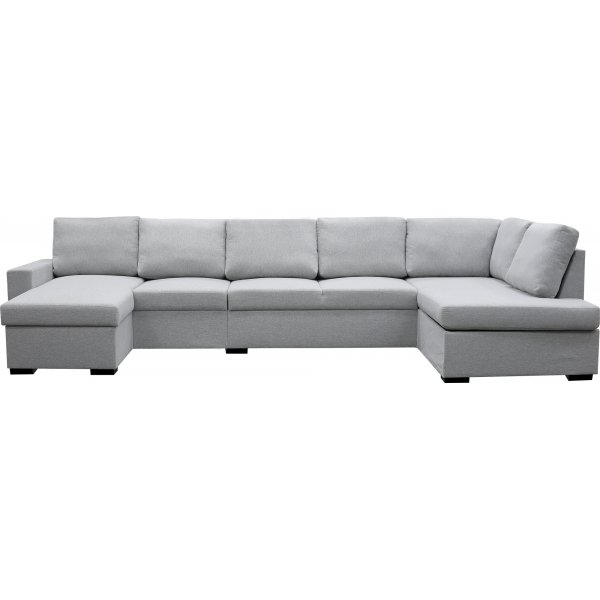 U-soffa Solna XL med f�rvaring - 367 cm - ljusgr�