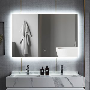 Badrumsspegel 160 x 80 cm med LED-belysning och anti-fog