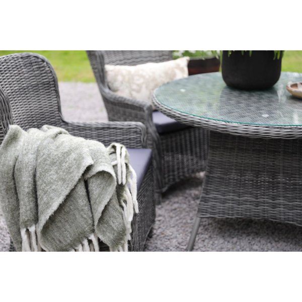 Gartentisch aus grauem Rattan - Jacksonville + Reinigungsspray für Gartenmöbel Gartentisch aus grauem Rattan - Jacksonville + Reinigungsspray für Gartenmöbel