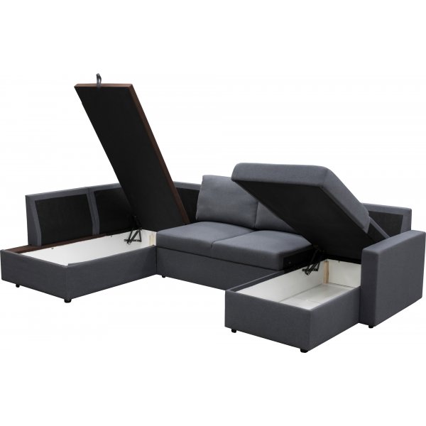 B�ddsoffa U-modell m�rkgr� - T�rn�