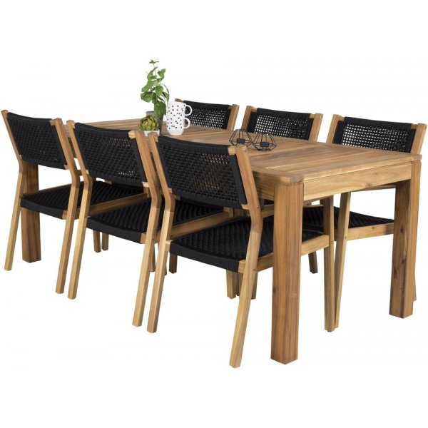 Pr�ssebo Matgrupp (200x90) - Natur - 6 Stolar