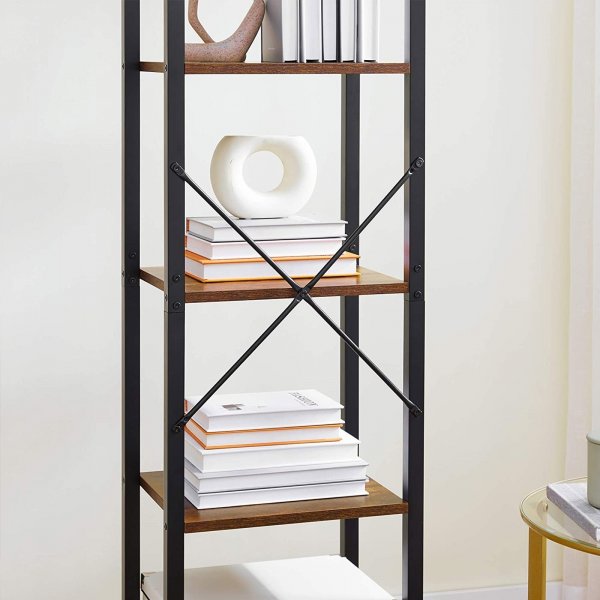 Petter bokhylla 40 x 187,5 cm - Brun/svart