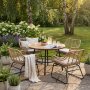 Runde Essgruppe f�r den Au�enbereich, 4 St�hle, Holzverbundwerkstoff - L�ken�s