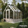 Drivhus Emilia med fundament 5,4 m - Grbehandlet tr - Hrdet glas