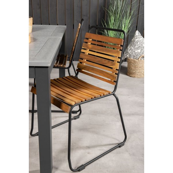 Eken�s Matgrupp (152x90) - Svart/Gr� - 4 Stolar