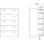 Space Byr� vit med 5 l�dor bredd 74 cm och 115 cm h�g