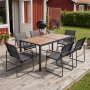 Udend�rs spisebordss�t 160x90cm 6 stole st�l Zanzibar + Pletfjerner til m�bler