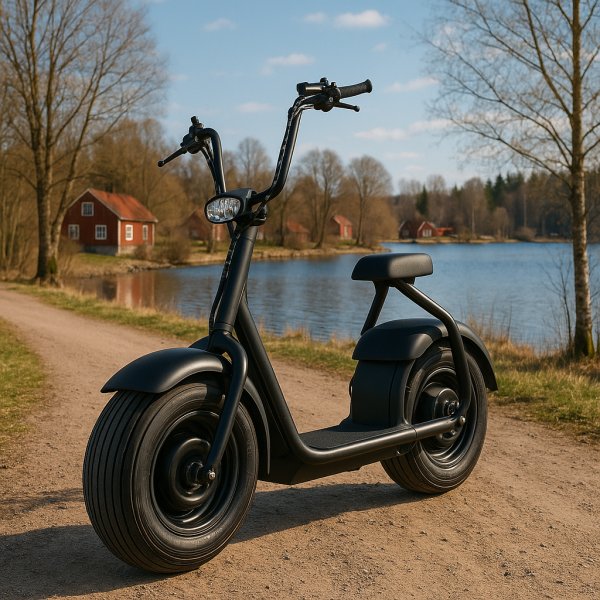 Elscooter Fatbike - Svart 1000W + L�sk�tting