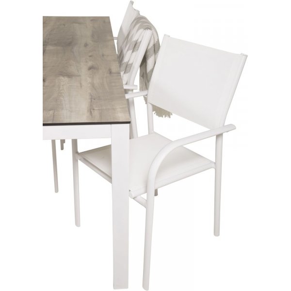 Tottarp Matgrupp (205x100) - Vit/Gr� - 6 Stolar