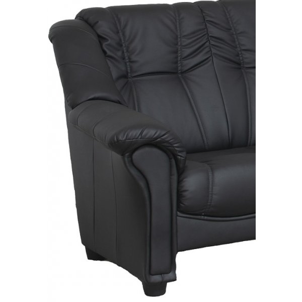 Rom 2-sits soffa i svart PU