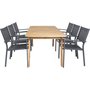 Malmby Spisegruppe (180x90) - Sort/Natur - 6 Stole