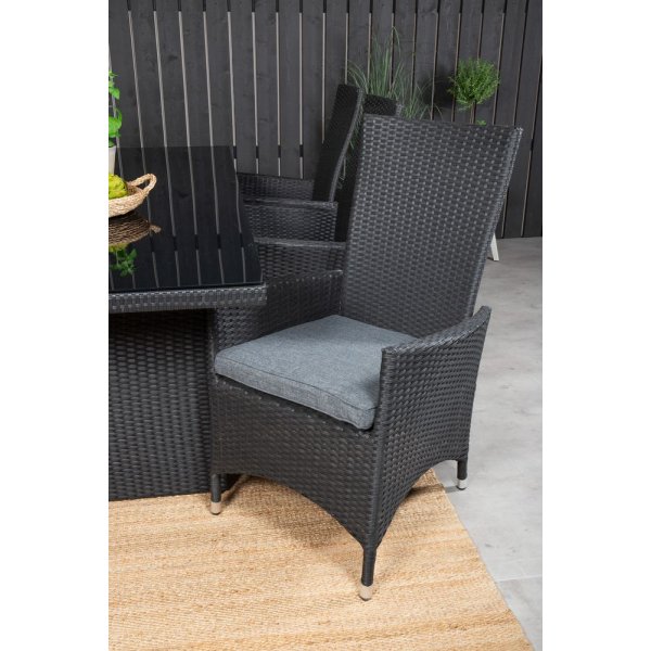 Jrnsta Matgrupp (200x100) - Svart - 6 Stolar