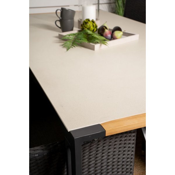 Tornsborg Matgrupp (200x100) - Svart/Gr� - 6 Stolar