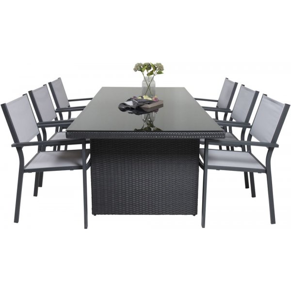 Järnsta Matgrupp (200x100) - Svart - 6 Stolar Järnsta Matgrupp (200x100) - Svart - 6 Stolar