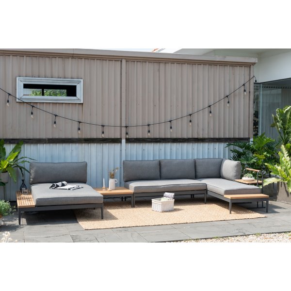 Lifestyle Garden Topaz Loungegruppe mit Tagesbett - Grau/Teak Lifestyle Garden Topaz Loungegruppe mit Tagesbett - Grau/Teak