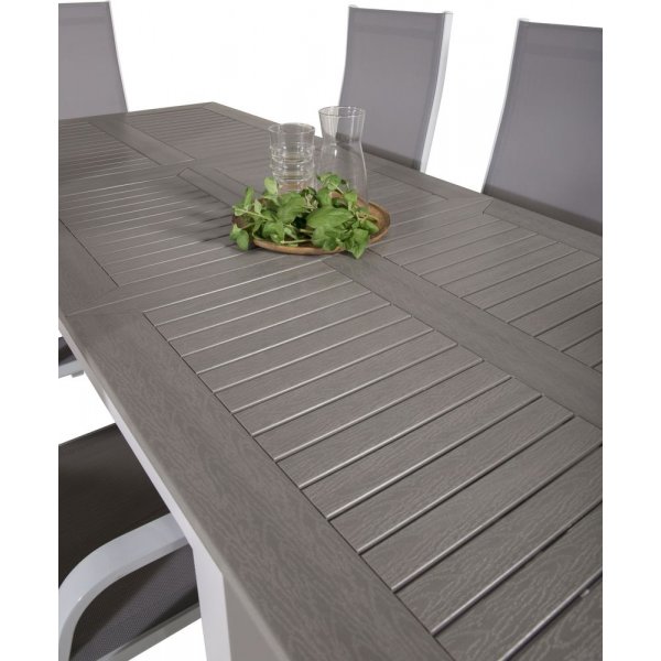 Ekenäs Matgrupp (160x90) - Vit/Grå - 6 Stolar Ekenäs Matgrupp (160x90) - Vit/Grå - 6 Stolar