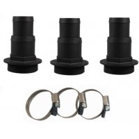 3x 32/38mm anslutningar m. slangklämmor 3x 32/38mm anslutningar m. slangklämmor