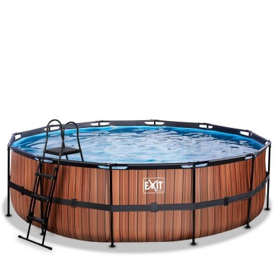 Pool 488x122cm med filterpumpe - Brun