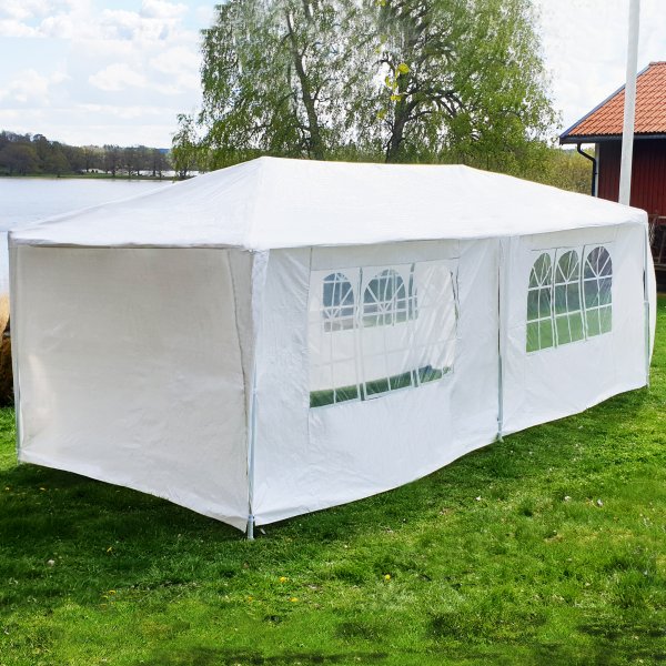 Juhlateltta 3×6 m seinillä | Valkoinen Juhlateltta 3×6 m seinillä | Valkoinen