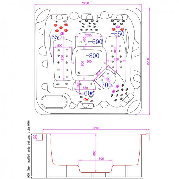 Spabad Vivid Dreams WiFi - 5-6 personer - Sort udgave Spabad Vivid Dreams WiFi - 5-6 personer - Sort udgave