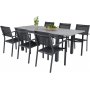 Ekens Spisegruppe (152x90) - Sort/Gr - 6 Stole