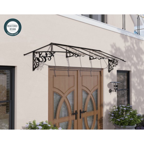 Canopia Lily French Entrtak 0,9 x 3,7 - Svart/klarglas
