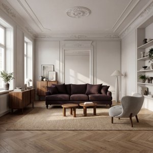 Sofa Dalton 225 cm - Dunkelbraunes Kunstleder Sofa Dalton 225 cm - Dunkelbraunes Kunstleder