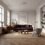 Soffa Dalton 225 cm - M�rkbrun l�derimitation