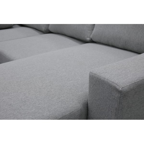 U-soffa Solna XL med f�rvaring - 367 cm - ljusgr�