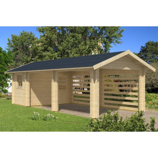 Tr carport / trdgrd - STOCKHOLM, 800x340 27,2m2 70mm tjock balik