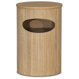 Nova runt s�ngbord med f�rvaring - Whitewash