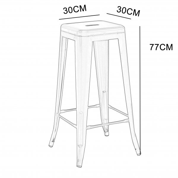 Iris barstol metall - Sitth�jd 77 cm