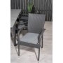 Prssebo Matgrupp (160x100) - Svart/Gr - 8 Stolar