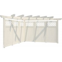 Modular Garden Hörnpergola 4,2m² med plank - Vitlackerad Modular Garden Hörnpergola 4,2m² med plank - Vitlackerad