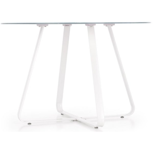 Raphael runt matbord 115 cm - Vit (Glas) / Metall